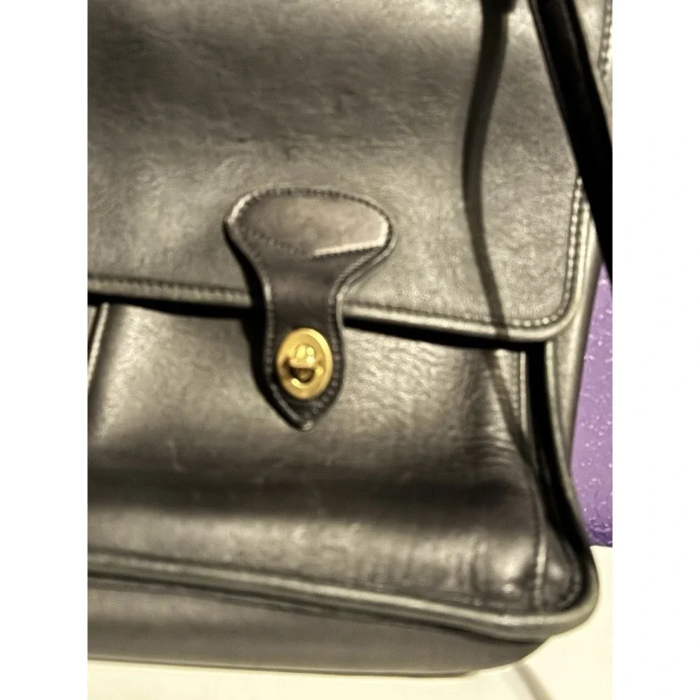 Jack Georges Turnlock Leather Briefcase Lawyers Black Briefbag Key Laptop Coach